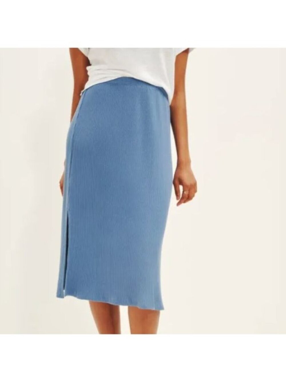 Amour Vert Vindy Paris Rib Skirt Blue Size S Midi